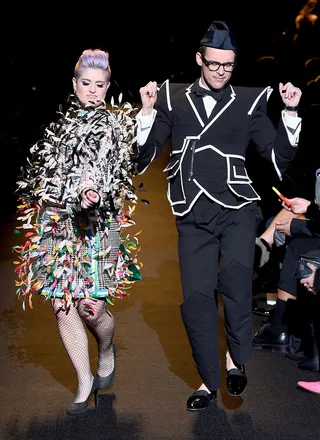 Kelly Osborne and Brad Goreski - Fashion Police hosts Kelly Osbourne and Brad Goreski show us how to werk it in couture.  (Photo: Frazer Harrison/Getty Images For Fashion For Relief)