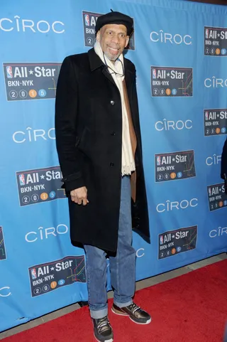 Kareem Abdul-Jabbar - The former NBA center and Hall of Famer never strays too far from the game he loves. He holds the record (with Tim Duncan) as the only two in NBA history to actually play in 15 All-Star Games.  (Photo: Brad Barket/Getty Images)