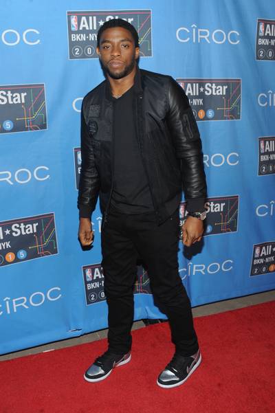 Chadwick Boseman - The actor, who participated in the NBA All-Star Celebrity Game, enjoys Sunday's main event at Madison Square Garden.   (Photo: Brad Barket/Getty Images)