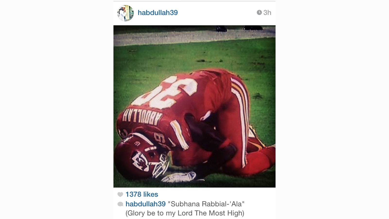 Chiefs' Husain Abdullah Penalized for Post-Touchdown Prayer