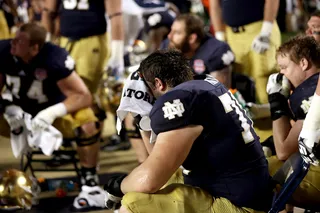 The Fallen Irish - Notre Dame players reflect on a tough loss. (Photo: Streeter Lecka/Getty Images)