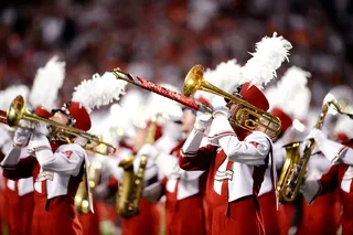 Victory Music - The Alabama Crimson Tide marching band keeps the crowd energized. (Photo: Patrick Green/Landov)