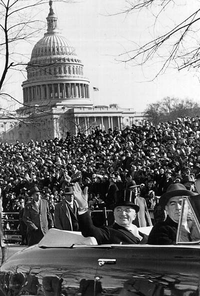 Jan. 20, 1949 - President Harry S. Truman’s ceremony was the first televised inaugural ceremony in U.S. history.&nbsp;(Photo: National Archive/Newsmakers / Getty Images)