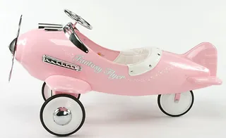 Pink Flyer Pedal Plane - The 1-year-old will be flying high with a plane that has real spinning propellers and can be converted into a rocker. How else is Baby Blue Ivy expected to get around?   (Photo: poshtots.com)
