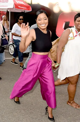 Screen Queen - What would Comic-Con be without it's amusement?&nbsp;Keke Palmer star of the new show Scream Queens&nbsp;was spotted getting in line to brave the 120-foot fall on the Scream Queens Mega Drop Ride.(Photo: Jason Merritt/Getty Images)