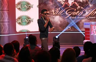 "I Go In On Every Song" - The comparisons to Future might exist, but Quan is cleary out to prove he's rapping to the beat of his own drum. As evident here. The rap newcomer lays out his mission statement loud and clear. (Photo: Bennett Raglin/BET/Getty Images for BET)