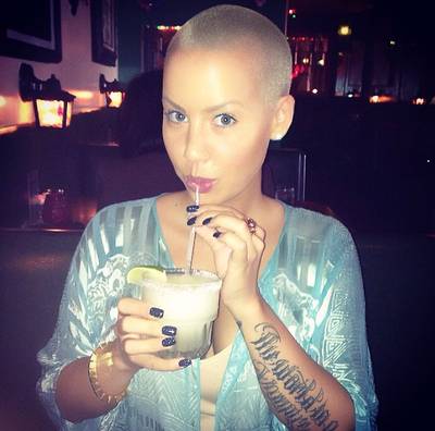 Amber Rose - Amber Rose stays cool with a frosty drink. Yum!  (Photo: Amber Rose via Instagram)