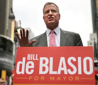 Cheerios for de Blasio - New York City mayoral candidate Bill de Blasio is using the Cheerios cereal brand to promote his campaign and spotlight his mixed-race family. The cereal company received some criticisms earlier this year for featuring a mixed-race family in a television ad.&nbsp;(Photo: Spencer Platt/Getty Images)