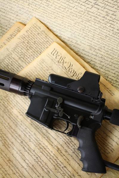 What Is the Second Amendment? - The Second Amendment of the U.S. Constitution reads: &quot;A well regulated Militia, being necessary to the security of a free State, the right of the people to keep and bear Arms, shall not be infringed.&quot; (Photo: GettyImages)