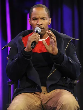 Jamie Foxx on the influence violence in film has on people:&nbsp; - "We cannot turn our back and say that violence in films or anything that we do doesn’t have a sort of influence. It does."  &nbsp;(Photo: John Ricard/BET)