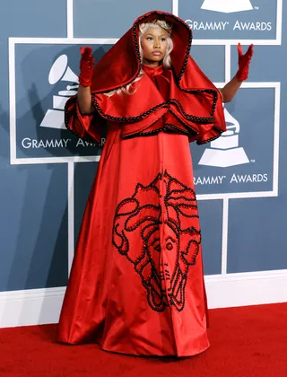 Nicki Minaj - Did the rapper turn to the monks for this fashion inspiration?  (Photo: Jim Ruymen/UPI /LANDOV)