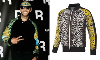 Men’s Adidas Originals Jeremy Scott Leopard Track Top - Still craving this leopard-print jacket from last year's Versace for H&amp;M line that both Swizz Beatz and Kanye West have rocked? Then get the similar Adidas leopard track top by Jeremy Scott.  (Photos from left: Franck Prevel/Getty Images, Adidas)