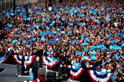 Big Turnout - Was it Obama or rocker Bruce Springsteen that attracted this crowd of 18,000 at a Nov. 5 rally in Madison, Wisconsin?  (Photo: Chip Somodevilla/Getty Images)