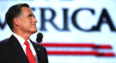Dreams Do Come True - Mitt Romney accepts the Republican Party's 2012 presidential nomination on Aug. 30, 2012 in Tampa, Florida.&nbsp;(Photo: Chip Somodevilla/Getty Images)