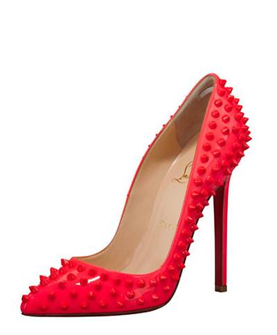 Christian Louboutin Pigalle Spikes Fluorescent Patent Pumps - Hands down, these neon red Loubs are closet changers! Save them for a special occasion or add spice to your work life in these&nbsp;outrageous&nbsp;patent leather pumps. By: Metanoya Z. Webb(Photo: Bergdorf Goodman)