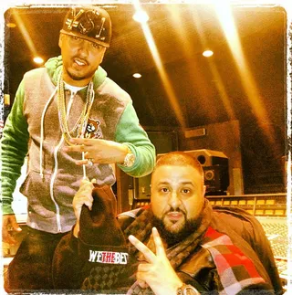 French Montana @FrenchMontana - Big things happen when these two get in the studio&nbsp;together. Bad Boy French Montana and YMCB's DJ Khaled look like their cooking up something nice. (Photo:&nbsp;instagram/youngjulz516)&nbsp;