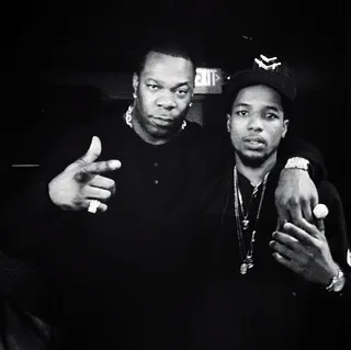 Rockie Fresh @rockiefresh - It's always good to see the old school embracing the new school. Rapid spitter Busta Rhymes stopped by Rockie Fresh's showcase to show some support. (Photo: instagram/rockiefresh)