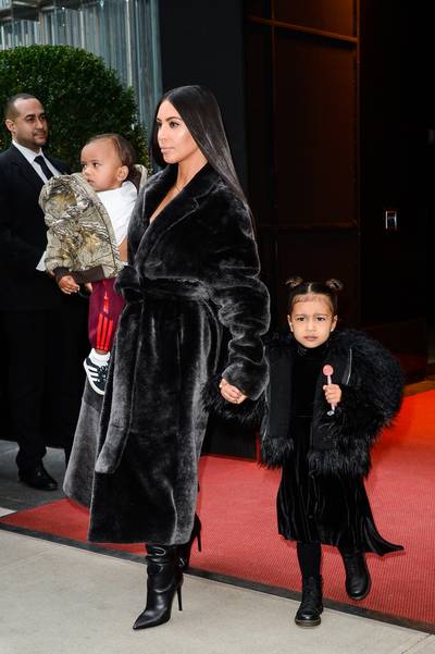 Family Swag - Coordinating outfits is such a Kardashian-West-Jenner thing! North follows suit wearing a head-to-toe black look just like her mama.(Photo:&nbsp;Ray Tamarra/GC Images)&nbsp;