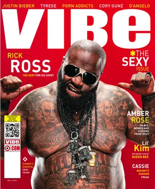 Big Sexy - At 6-foot-2 and approaching nearly 300 pounds, Miami rapper Rick Ross is an imposing figure. The former college football player is literally and figuratively one of the biggest hip hop stars today. Featured on the current issue of Vibe magazine (The Sexy Issue) Ross’s shirtless frame stands as a canvas for some of the most interesting artwork among today’s heavily tattooed rap stars. Upon further review of Ross’s tats, it’s clear the rap heavyweight associates himself with some very prominent figures in American history. &nbsp;