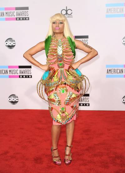 American Music Awards - She might have been attending the American Music Awards, but Nicki's ornate dress and shoes look like she's starting some sort of Far East couture movement.