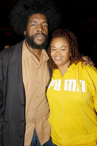 ?uestlove and Jill Scott - Jilly from Philly started out as a spoken-word artist. She got her big break when Ahmir "?uestlove" Thompson invited her to write with The Roots. Her work on the song "You Got Me" resulted in the band winning their first Grammy in 2000. (Photo: Ray Tamarra/Getty Images)
