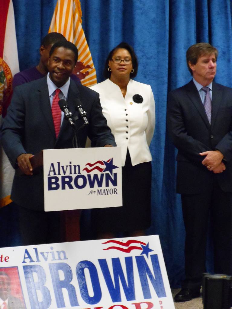 Jacksonville Elects First Black Mayor - Alvin Brown was officially elected as the first Black mayor of in Jacksonville, Florida. ’s history Wednesday. Brown, the former chairman of the National Black MBA Association and current executive in residence at Jacksonville University’s Davis College of Business, narrowly defeated his Republican opponent. He is due to take office July 1.(Photo: Courtesy of Alvin Brown)&nbsp;