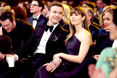 Justin and Jessica Biel Timberlake - This meeting situation was very un-Hollywood. Jessica and Justin met through mutual friends. Justin asked his friend if he could call Jessica, she agreed and things went from there.&nbsp; (Photo: Christopher Polk/Getty Images for NARAS)
