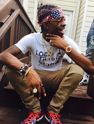 Out the Hood - "Got a Louis, got a Gucci on, mismatched, been kickin' this s**t since day one / And that sideline that I'm f**kin' on the side better not say nothin'" — "Day 1"&nbsp; (Photo: Rich Homie Quan via Instagram)