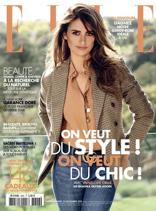 Penelope Cruz on Elle France - She’s still got it! We can’t help but want to recreate the actress’ casual-glam for the office. (Photo: Elle France; November 13, 2015)