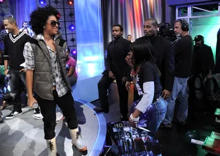 Fan Interaction - Princeton makes one young lady scream at the top of her lungs at BET's 106 &amp; Park. (Photo: John Ricard/BET)