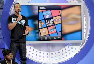 Get That Android App - Terrence J explains how to use the new Android App on set at BET's 106 &amp; Park. (Photo: John Ricard / BET)