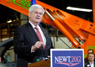 Newt Gingrich Brings Up Food Stamps (Again) on Jan. 26 - @newtgingrich “I'm running to rebuild the America we love. We need a bold conservative to beat Pres Obama &amp; we need paychecks not food stamps. #withnewt.&quot;&nbsp;(Photo: Ethan Miller/Getty Images)