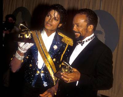 20. His Relationship With Quincy - Nowadays, artists treat producers like hired guns, and the biggest hit gets the biggest paychecks. Where's the loyalty? But MJ and Quincy were different; their relationship a whole lot deeper. The pair’s amazing collaborations on Off the Wall, Thriller and Bad were truly a half-and-half, left-hand/right-hand partnership, the work of two geniuses at the peak of their powers.&nbsp; (Photo: Barry King/WireImage)