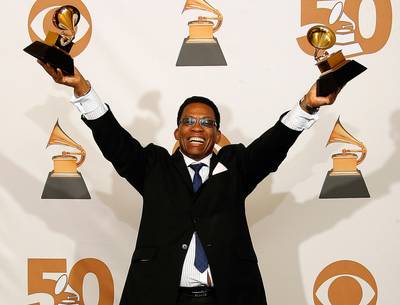 Herbie Hancock, River: The Joni Letters, 2008 - It took 40-plus album to get there but Herbie Hancock finally took home the award for Album of the Year at the Grammy's with his 2007 album River: The Joni Letters. The acknowledgement came as a surprise to those in attendance at the 50th annual awards show and to the music world in general.(Photo: Vince Bucci/Getty Images)