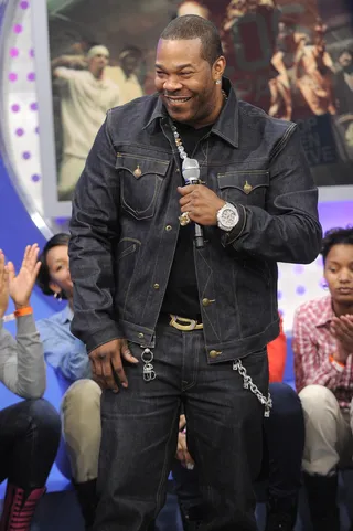 Look at Me Now! - Busta Rhymes, as &quot;Look at Me Now&quot; plays at 106 &amp; Park, February 2, 2012. (Photo: John Ricard / BET)