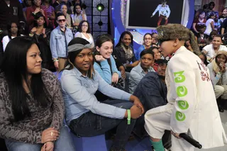 Holla at Me - Key Swagg 3000 shows love to his fans at 106 &amp; Park, February 1, 2012.&nbsp; (Photo: John Ricard / BET)