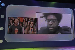 R.I.P., Don Cornelius - Questlove tells the audience how Don Cornelius introduced Afrocentrism to America via FaceTime at 106 &amp; Park, February 1, 2012. (Photo: John Ricard / BET)