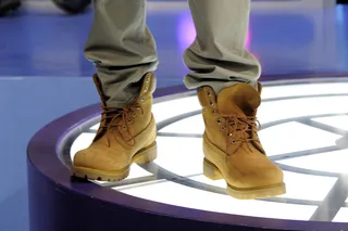 Nice Timbs - Terrence J rocking Timberlands at 106 &amp; Park, February 1, 2012. (Photo: John Ricard / BET)