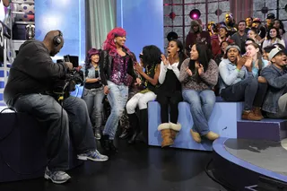 There She Goes - Taking the stage is the OMG Girlz at 106 &amp; Park, February 1, 2012. (Photo: John Ricard / BET)