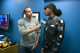 I Told You - Future and Tony Anderson of BET.com in the green room at 106 &amp; Park, January 31, 2012. (Photo: John Ricard / BET)