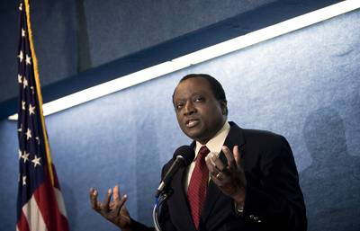 Alan Keyes - Alan Keyes in 1995 was the first Black Republican to seek his party’s presidential nomination.(Photo: Brendan Smialowski/Getty Images)