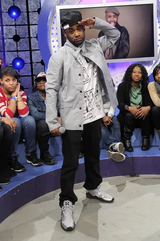 Salute - Tray Chaney at 106 &amp; Park, January 30, 2012.(Photo: John Ricard / BET)