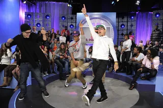 One Finger Up - Audience members at 106 &amp; Park, January 30, 2012. (Photo: John Ricard / BET)