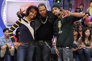 Busta Fans - Busta Rhymes with audience members at 106 &amp; Park, February 2, 2012. (Photo: John Ricard / BET)