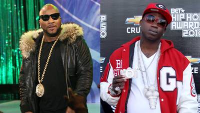 Young Jeezy vs. Gucci Mane (Round 1) - Jeezy and Gucci have been clashing for years. Jeezy was featured on Gucci's breakthrough hit &quot;Icy,&quot; but later claimed he was never paid for his work on the song and a war of words on wax and in the press escalated to real-life violence. Five men who were allegedly part of Jeezy's camp stormed a house Gucci was visiting and one was later found dead. Gucci and Jeezy eventually squashed, unsquashed and resquashed the beef with help from DJ Drama and seemed to have settled into a wary truce until the latest uproar. &nbsp;(Photos: Bennett Raglin/Getty Images; Taylor Hill/Getty Images)