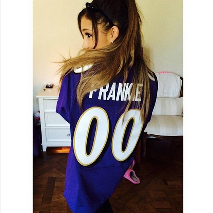 Ariana Grande - Pop - Image 6 from Ball So Hard: Celebrities Rocking Jerseys