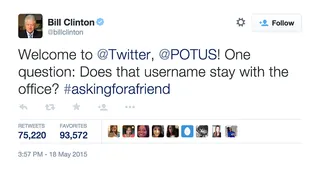 @billclinton - (Photo: Bill Clinton via Twitter)