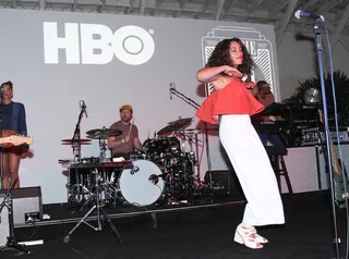 Show Stopper - Solange hopped on stage for a surprise performance to close out the Bessie 81 tour in Los Angeles.  (Photo: Dorothy Hong)