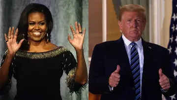 Michelle Obama and Donald Trump on BET Buzz 2020.