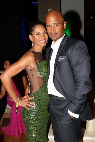 #RelationshipGoals - Actors Salli Richardson-Whitfield (L) and Dondre Whitfield are just too cute for words.   (Photo: Maury Phillips/BET/Getty Images for BET)